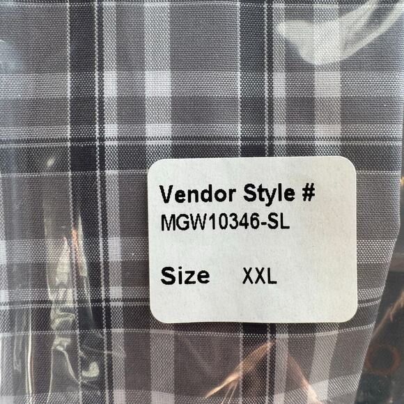 Artefact Long Sleeve Button Up Shirt Gray Plaid Cotton NWT Size 2XL - Picture 7 of 9
